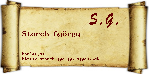 Storch György névjegykártya